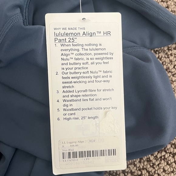 NWT Lululemon align legging - Picture 8 of 8